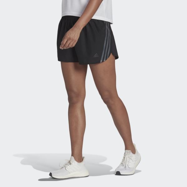 Run Icons 3-Stripes Running Shorts Black Adidas