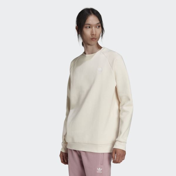 Adidas White Adicolor Essentials Trefoil Crewneck Sweatshirt