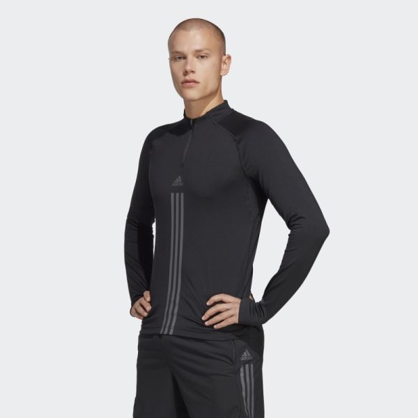 Adidas Black AlphaStrength 1/4 Zip Long Sleeve Top