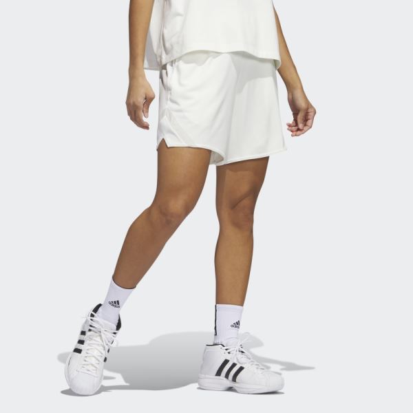 Adidas White Select Basketball Shorts