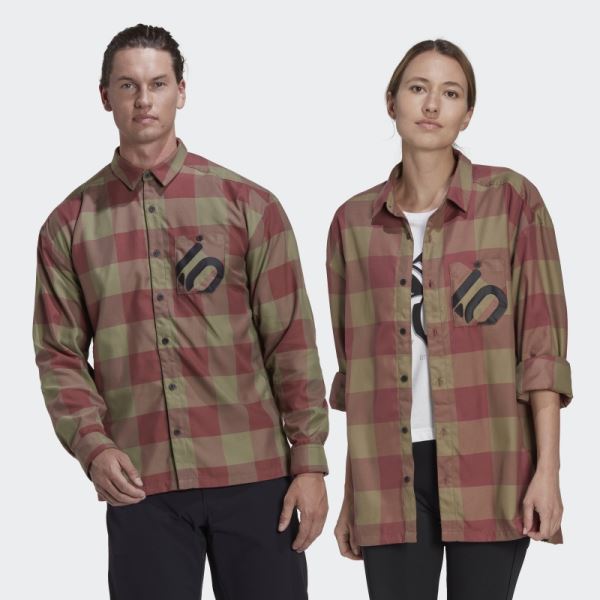 Orbit Green Five Ten Brand of the Brave Flannel Shirt (Gender Neutral) Adidas