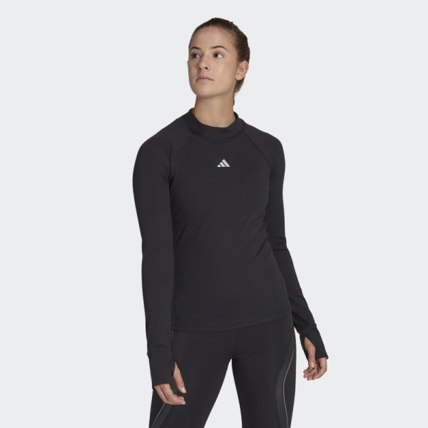 Adidas Techfit AEROREADY Warm Long Sleeve Training Top Black