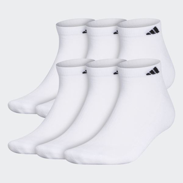 Adidas White Athletic Cushioned Low-Cut Socks 6 Pairs XL