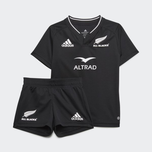 Adidas Black All Blacks Rugby Replica Home Mini Kit