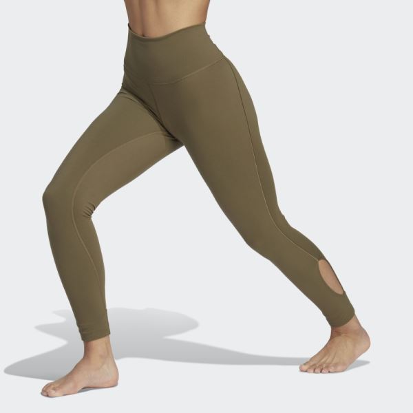 Olive Yoga Studio Wrapped 7/8 Leggings Adidas