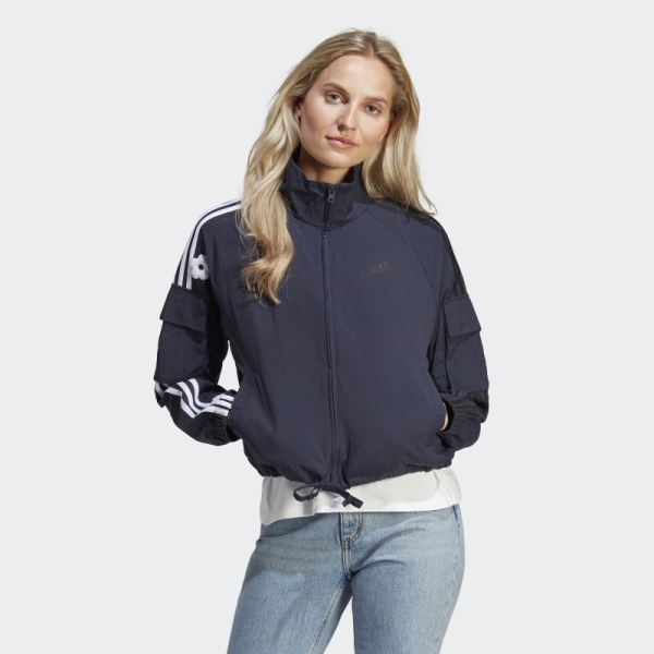 3-Stripes Lightweight Jacket with Chenille Flower Patches Ink Adidas