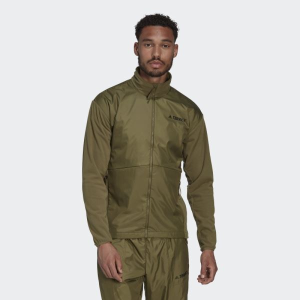 Multi Primegreen Wind Fleece Jacket Adidas Olive
