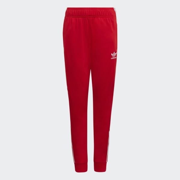 Red Adidas Adicolor SST Track Pants