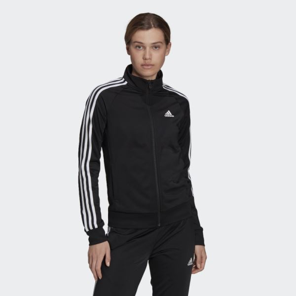 Adidas Black Primegreen Essentials Warm-Up Slim 3-Stripes Track Jacket