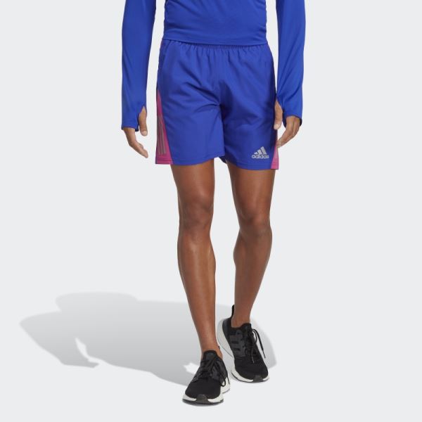Blue Adidas Own the Run Shorts